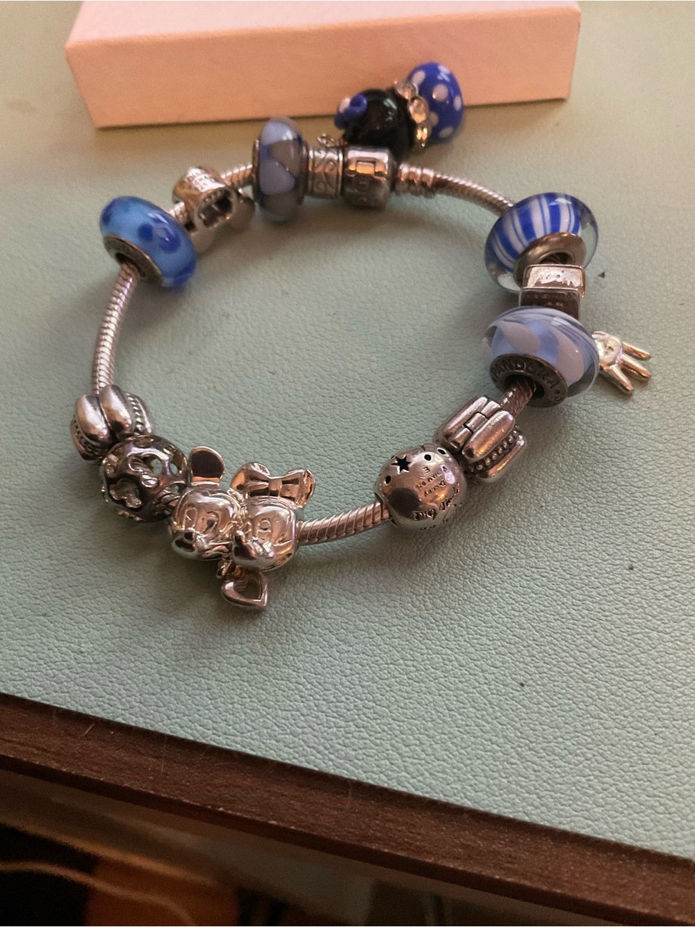 Chamilia Charms with Pandora Bracelet Blue & Silver Mickey Mouse Charm Bracelet